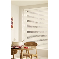 Snow Faux Wood Taped Blind 50mm slats - Arena Expressions