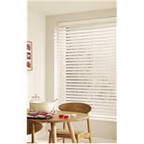 High Shine White Faux Wood Venetian Blind - Arena Expressions